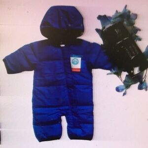 Blue Hooded Baby Snowsuit